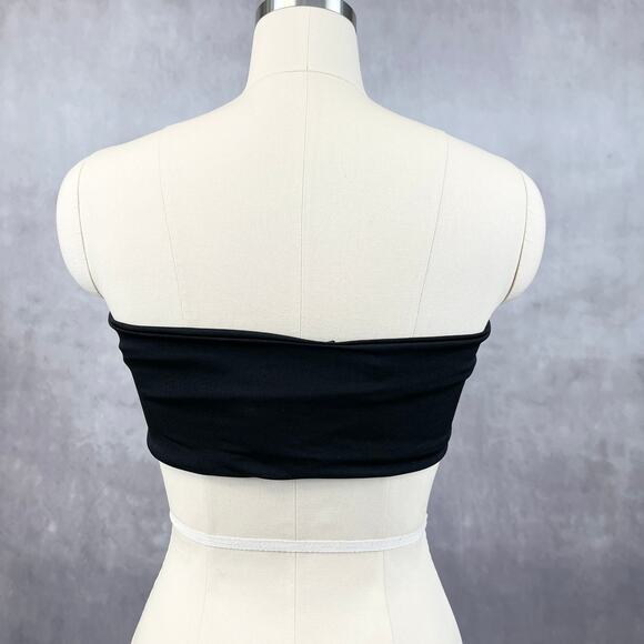 PrettyLittleThing Women Tube Top Black Strapless Bandeau Stretch Size L Chic Y2K - Picture 3 of 10